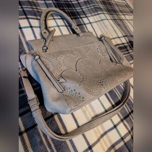 Unique Gray Vegan Leather Handbag/Shoulderbag